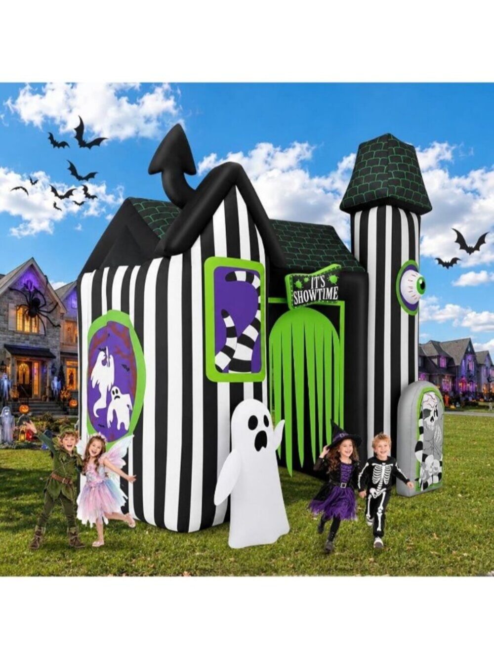 Halloween Inflatable Arch Giant Haunted House Inflatable Tunnel Ghost Skeleton - Picture 7 of 7